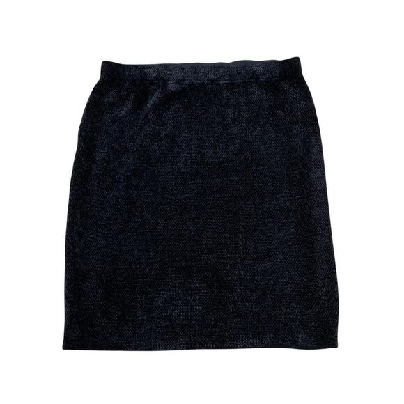 St. John Couture Dresses & Skirts - VTG St. John Couture by Marie Grey Black Chenille Knit Skirt Size 12 Large